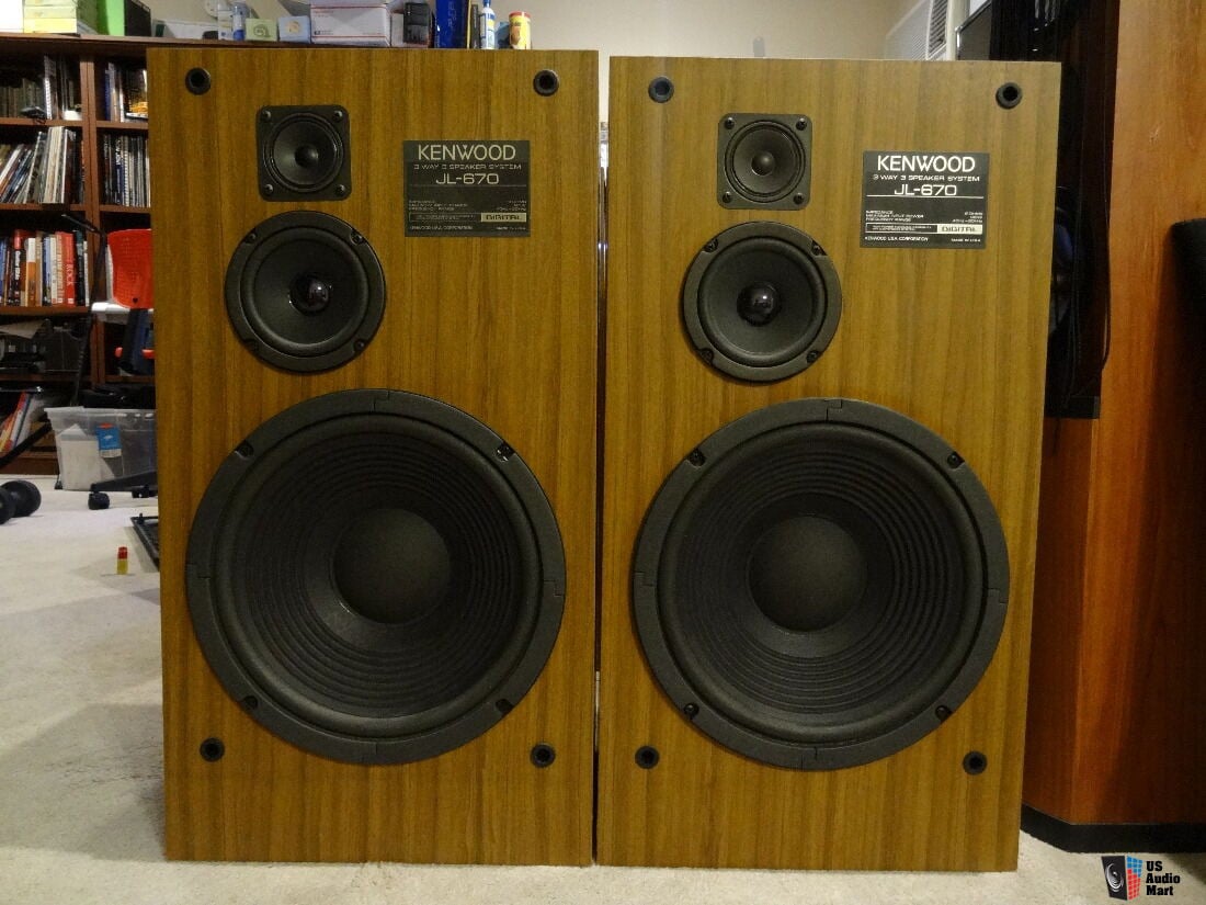 Kenwood JL670 280 Watts ( 2 X 140 ) 3way 3Speakers Stereo Floor Standing Speakers System Pair