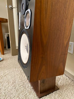 SMALL JBL Pioneer Solid Black Walnut Speaker Stands L25 l26 l96  kef ads b&w ar 