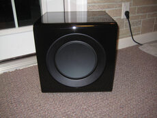 KEF KF92 Twin 9-inch force-cancelling active subwoofer in black