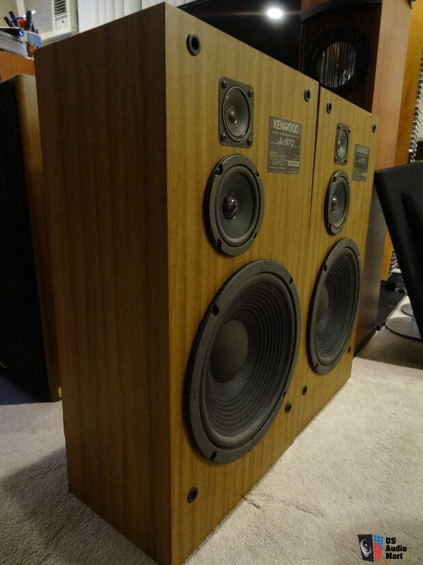 Kenwood JL670 280 Watts ( 2 X 140 ) 3way 3Speakers Stereo Floor Standing Speakers System Pair