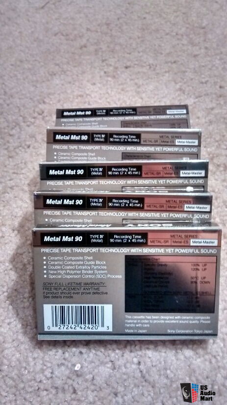 Lot of 5 New / Sealed SONY Metal Master 90 Cassette Tapes - Type
