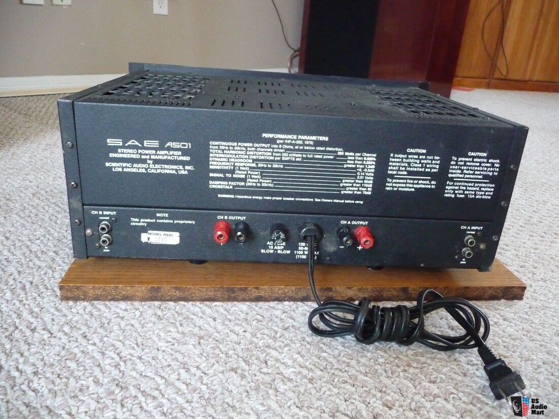 SAE A501 Dual High Resolution Power Amplifier 250 WPC For Sale