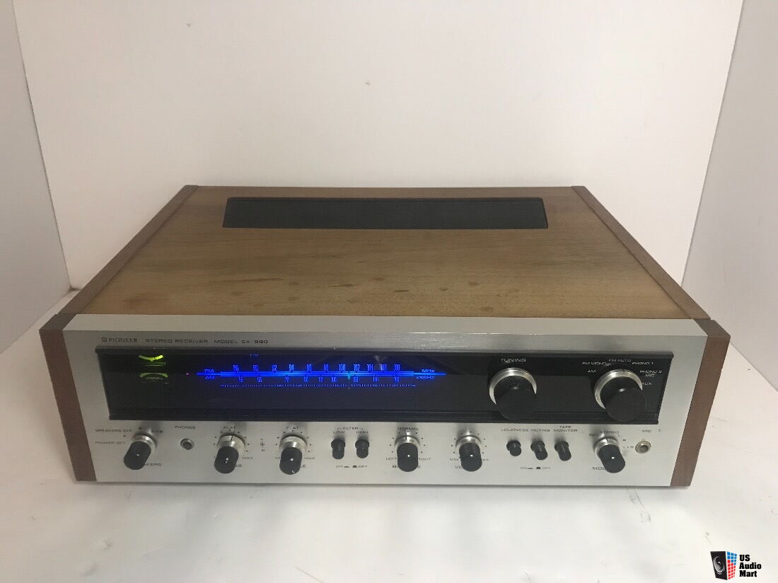 Vintage Pioneer Sx 990 Vintage Wood Cabinet Silver Face Stereo