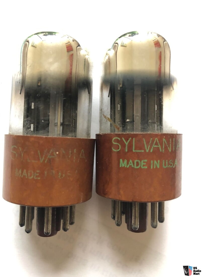 Sylvania 6SN7WGT Brown Base Vacuum Tubes 6SN7 1953 vintage matched pair  Photo #2458936 - Canuck Audio Mart