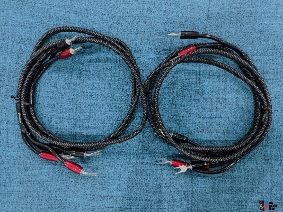 Audioquest Rocket 44 BiWire Speaker Cables 8ft. Silver Bananas to Spades Rare in this