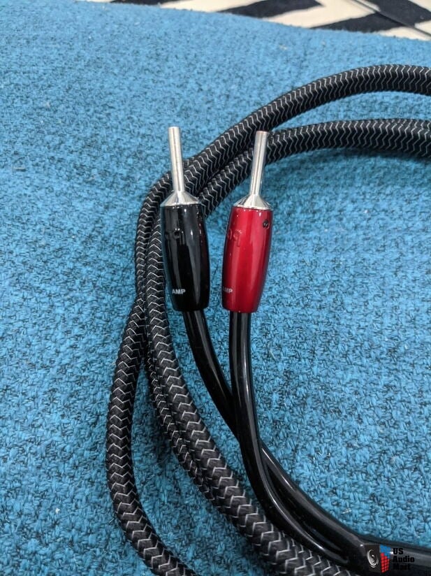 Audioquest Rocket 44 BiWire Speaker Cables 8ft. Silver Bananas to Spades Rare in this