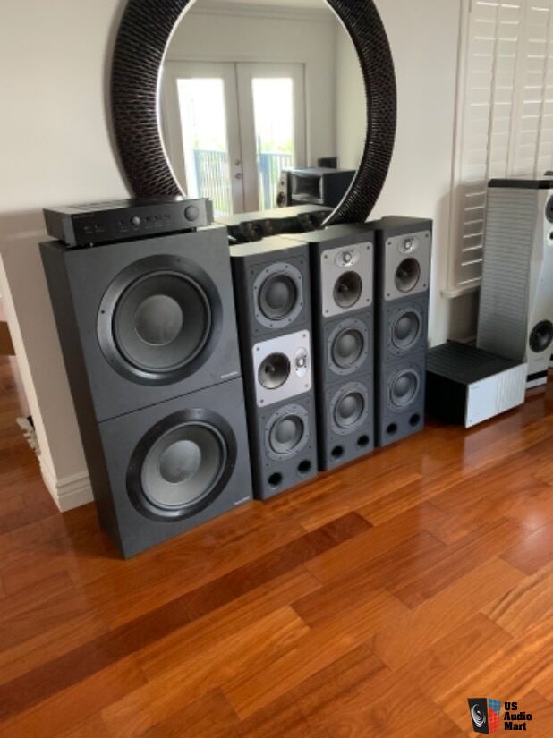 B&W (Bowers & Wilkins) CT-SW15 Pair, 3 CT8.2 LCR Speakers, SA1000 ...