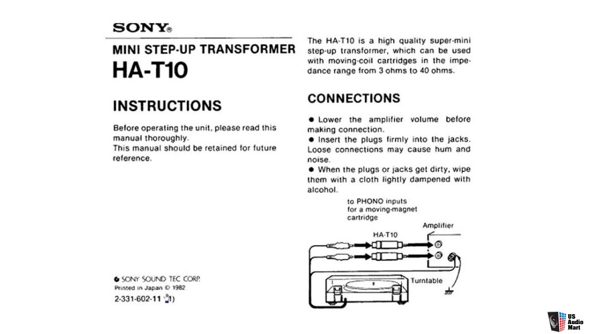 Sony HA-T10 mini Step Up Transformer for MC Cartridge's Photo