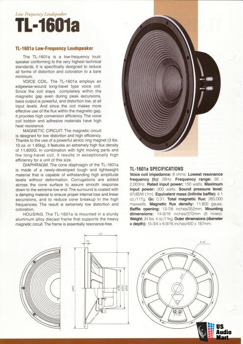 TAD Technical Audio Devices TL-1601a *Pair For Sale - US Audio Mart