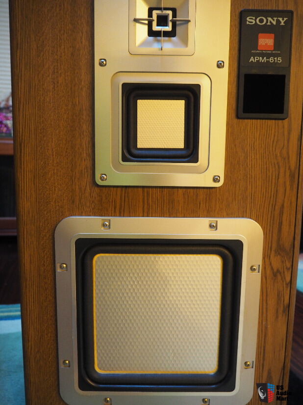 Sony APM 615 speakers Square drivers Vintage classic For Sale