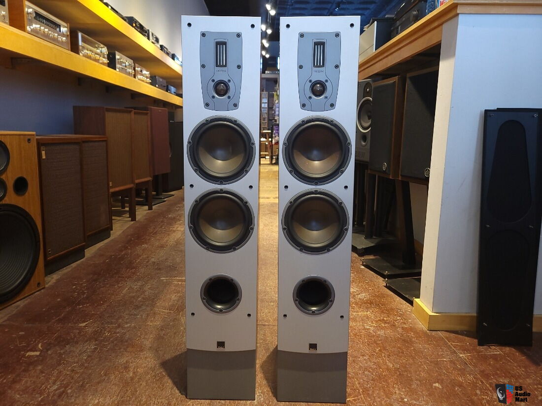 DALI 6 Tower Speakers w/ Manual, Grilles & Spike Set Dealer Ad - US Mart