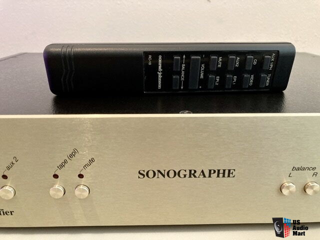 Conrad Johnson, gold face Sonographe SC26 remote controlled audio
