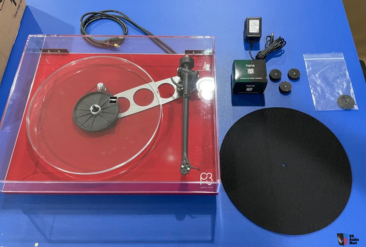 Rega Planar 3 P3 in Red with Feet Upgrade. Free