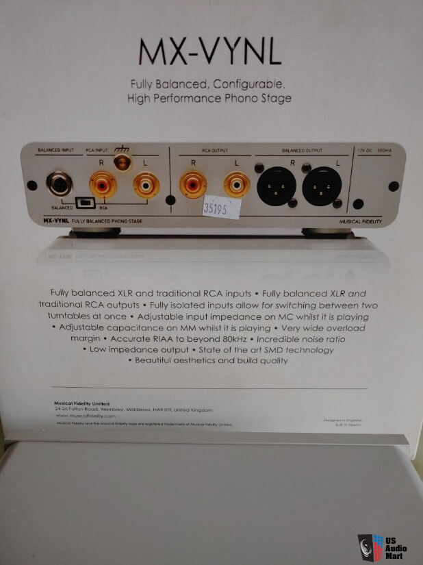 Musical Fidelity MX-VYNL Preamplificatore Fono Per Giradischi MM/MC, Uscita RCA E XLR, Colore Argento