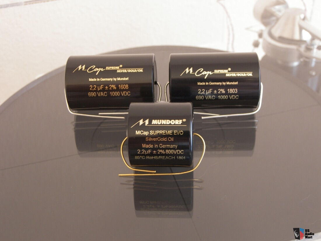 Mundorf MCap Supreme Evo Silver Gold Oil 2 2uf 800VDC Mint New Pr 
