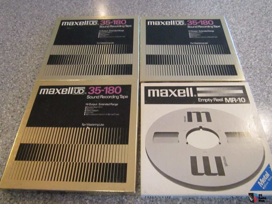 Maxell UD 35-180 10 Reel to Reel with Metal Reels, 3 used reels