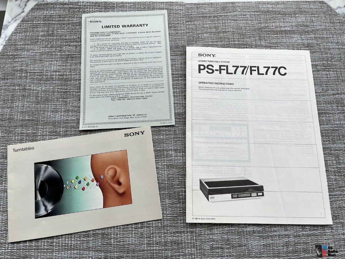 Sony Vintage PS-FL77 linear tracking turntable & Audio Tecnica LT101 ...