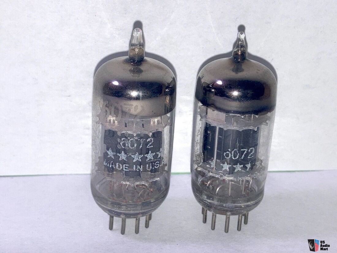 1958-ge-6072-12ay7-5-star-triple-mica-tubes-matched-pair-nos-testing