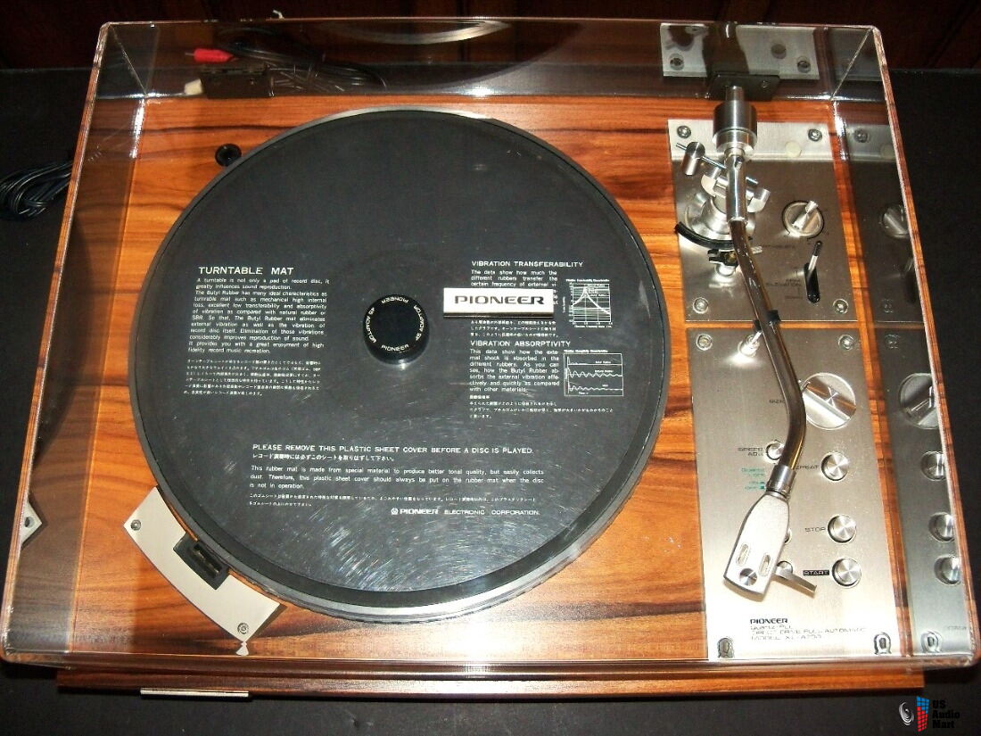Restored Pioneer Turntable PL 570 in New Santos Rosewood Plinth Photo ...