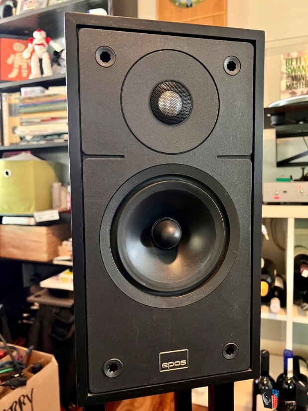 Epos ES11 Loudspeakers With Dedicated Epos Open Frame Stands Photo epos-es11-loudspeakers-with-dedicated-epos-open-frame-stands-photo