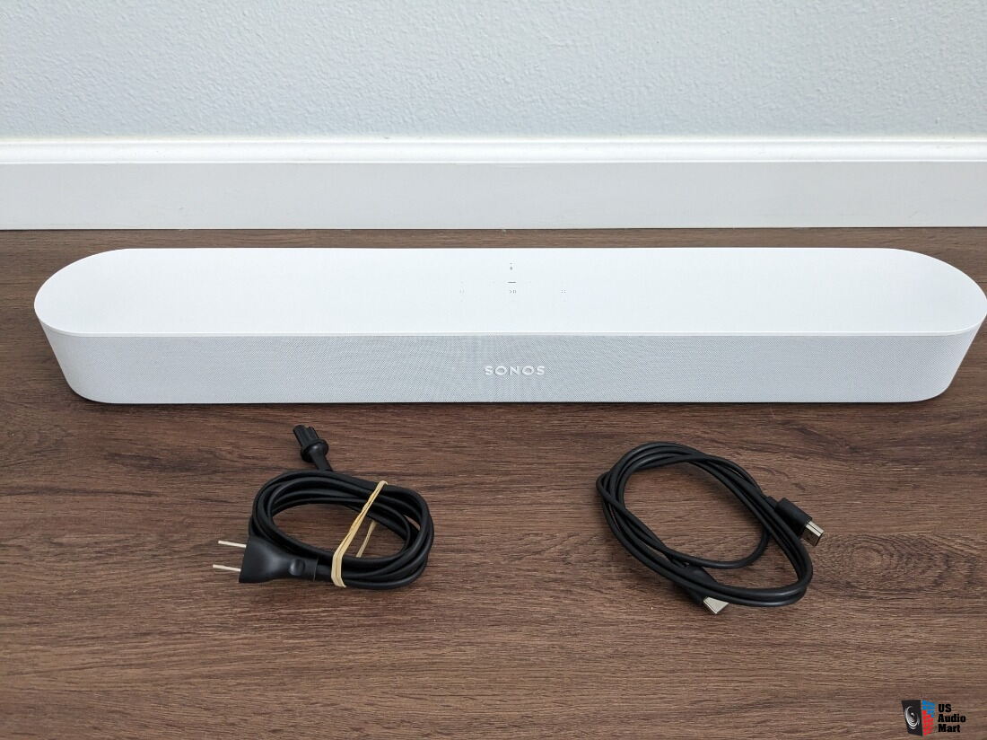 Sonos Beam Gen 1 Compact Smart Sound Bar - White (w/ Power Cord & HDMI ...