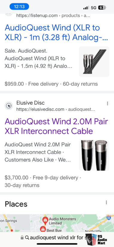 AudioQuest Wind 2.0M Pair XLR Interconnect Cable