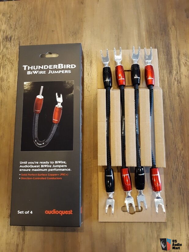 AudioQuest Thunderbird BiWire 8-inch Jumpers Spades/Spades (set of