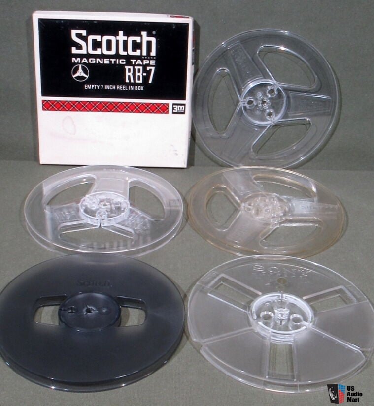 Lot of 5 Scotch & Sony 7 Reel to Reel Tape Empty Plastic Reels