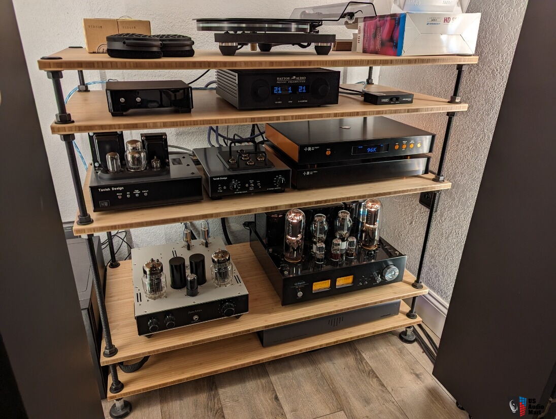 Custom Double Wide Bamboo Salamander Style Rack with 5 Shelves and ...