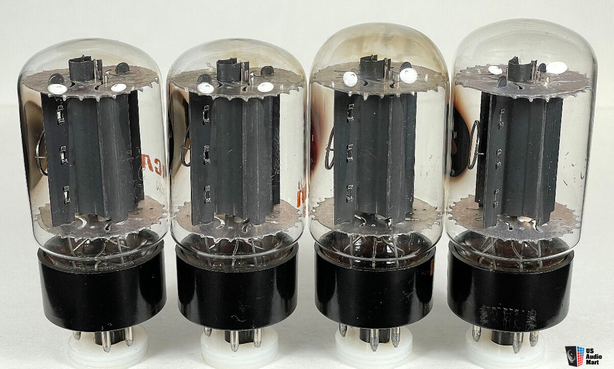 4 RCA 6L6GC Black Plate Tubes Single Halo Getter TV7 & AT1000 test