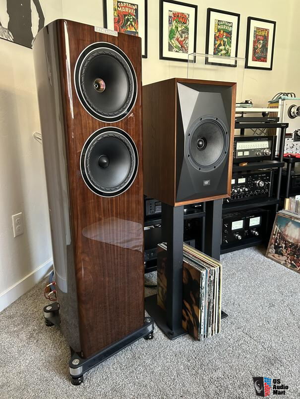 Fyne Audio F702 loudspeakers in Piano Gloss Walnut Dealer Ad - US