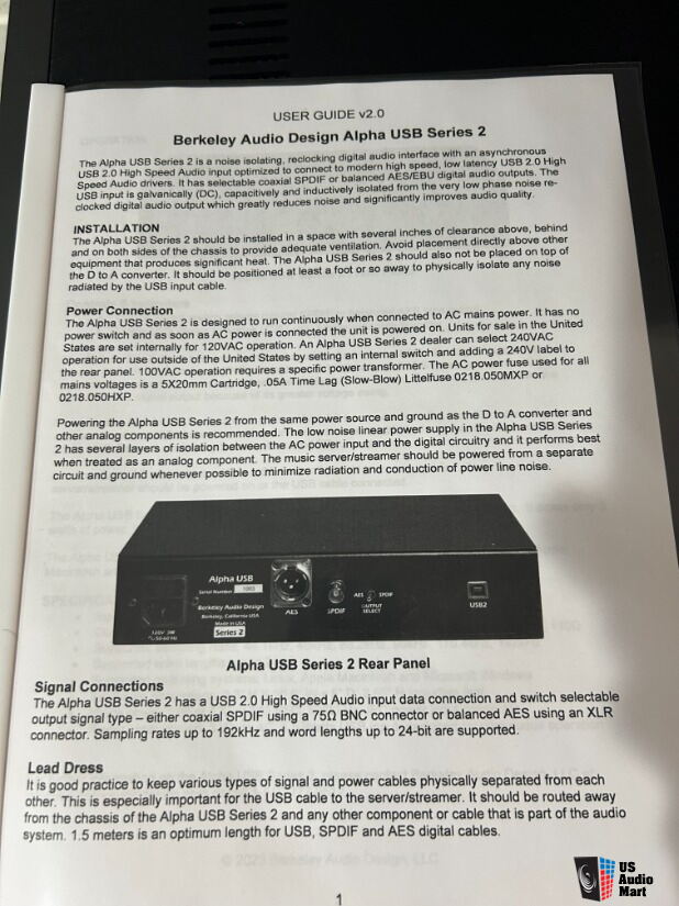 Berkeley Audio Design Alpha USB 2 SERIES 2 Photo #5410258 - US Audio Mart