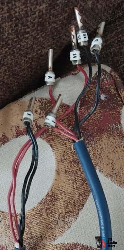 AudioQuest Quad Helix Type 4 Speaker Cable Bi-Wired with Banana Plugs ...