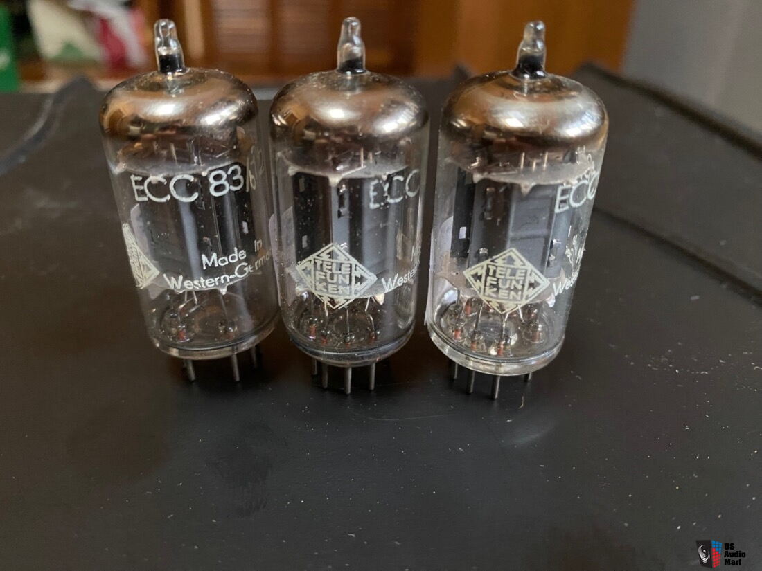 RARE CLOSE MATCHED pair 6211 Telefunken ribbed plate o getter audio