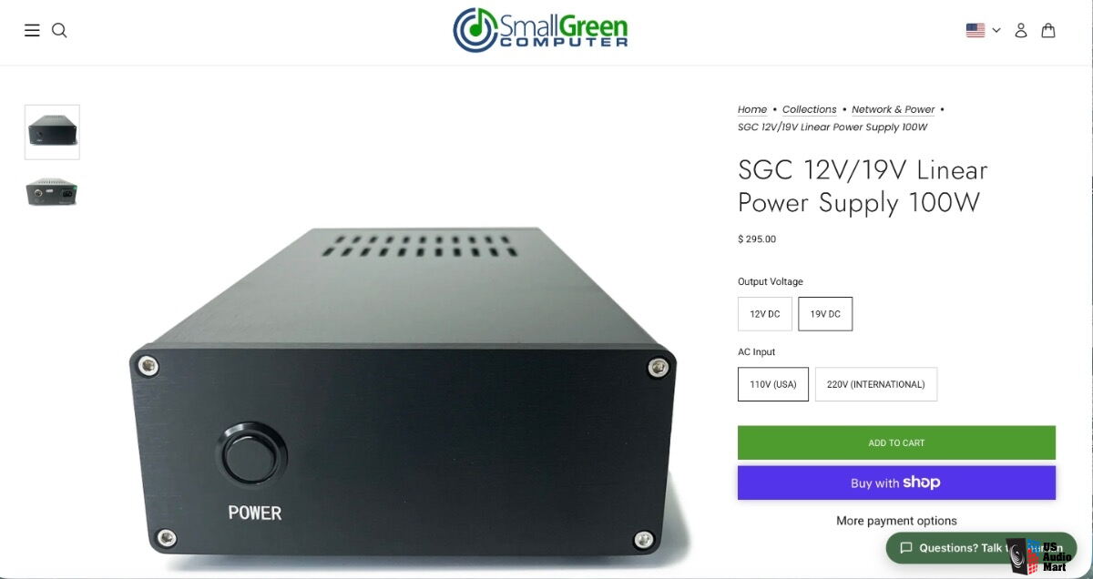 Roon Nucleus Rev B 2TB & Small Green Computer LPS For Sale - US